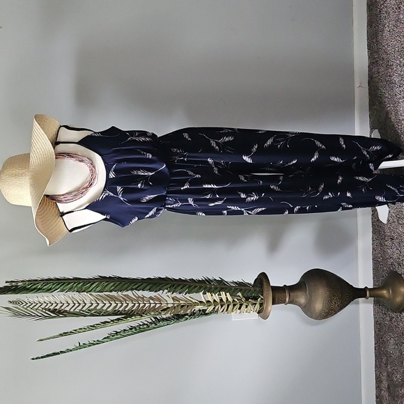 Love Ryan Navy Blue with Print Spaghetti Strap Jumpsuit - Picture 4 of 16